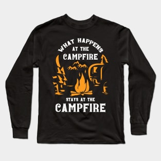 What Happens At The Campfire Grandpa Renter Gift Long Sleeve T-Shirt